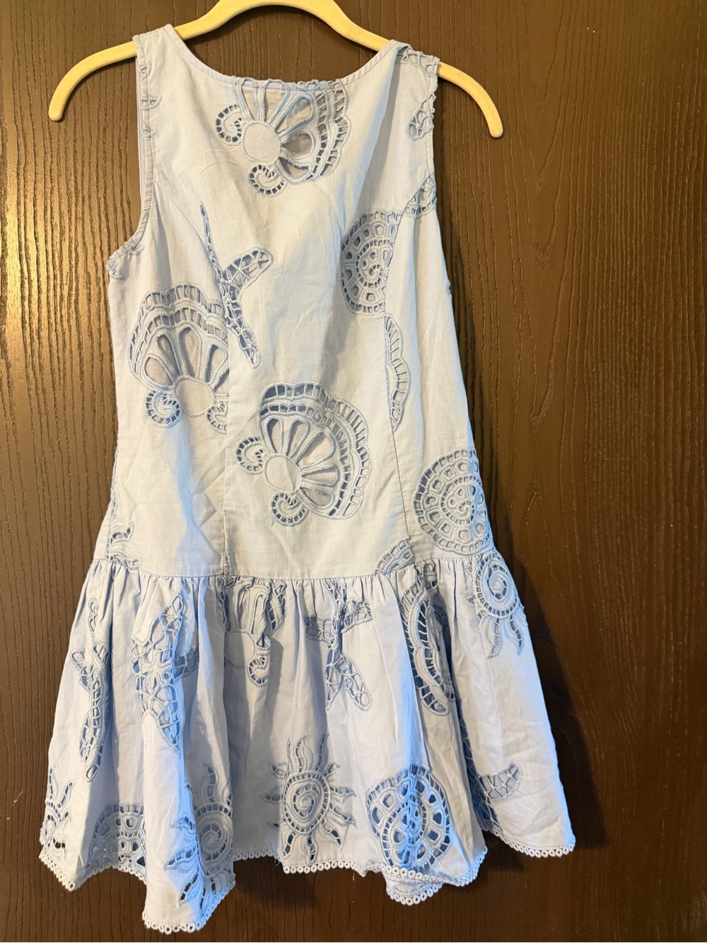 NWT Caroline Constas Light Blue Eyelet Seashell Dress